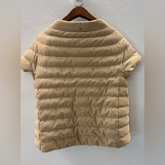 HERNO Gold-tone lurex short sleeve puffer jacket 42 - Picture 6 of 17